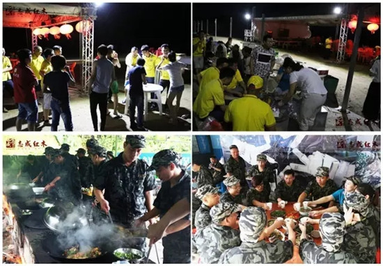 一起烧烤、一起野炊，志成红木人配合默契